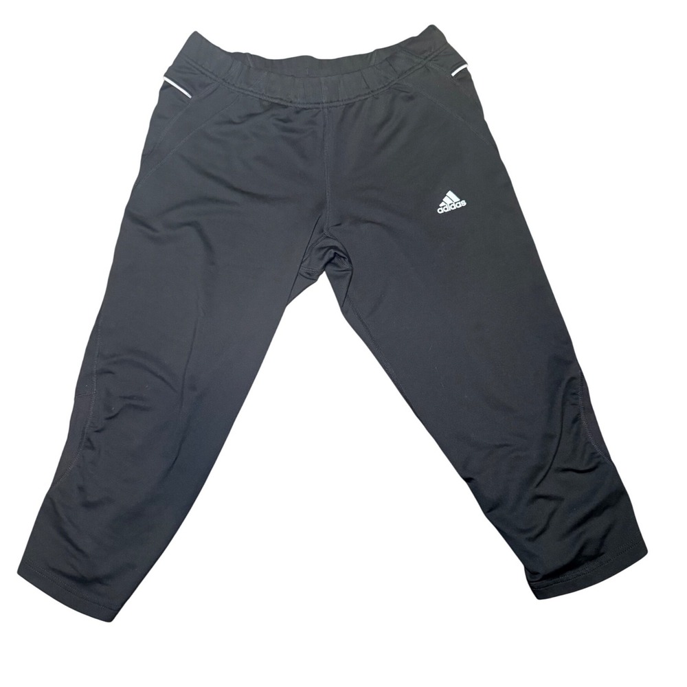 Black Capri Leggings Cropped Workout Athleisure Gym Pockets Adidas